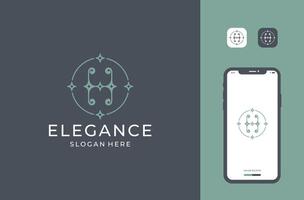 shiny line art logo design vector