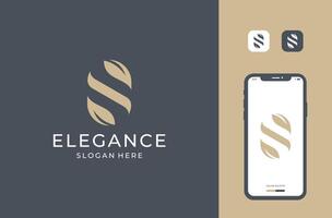 Letter S with leaves logo design vector