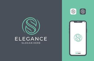 creative letter s and leaf logo design vector