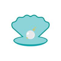 Shell and pearl icon vector