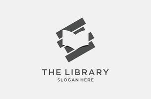 stack of books logo design for library or bookstore. vector