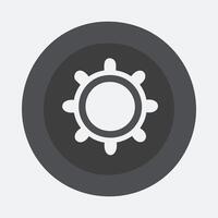 Setting flat icon for web and mobile, modern cogwheel gear minimalistic flat design. vector