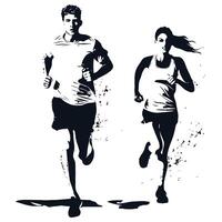 People running activity design illustration vector