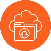 Cloud Upload Line Multi Circle Icon vector