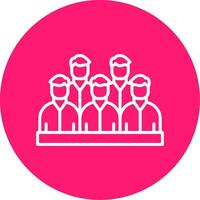 Spectators Line Multi Circle Icon vector