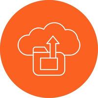 Cloud Data Upload Line Multi Circle Icon vector