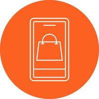 OnLine Multi Circle Shopping Line Multi Circle Icon vector
