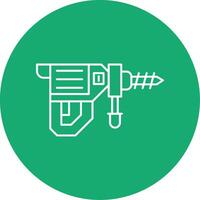 Rotary Hammer Line Multi Circle Icon vector