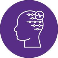 Electroencephalogram Line Multi Circle Icon vector