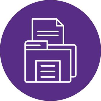 abierto archivo línea multi circulo icono vector