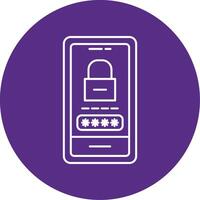 Password Lock Line Multi Circle Icon vector