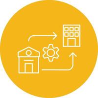 Hybrid Work Line Multi Circle Icon vector