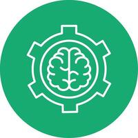 Brain Functions Line Multi Circle Icon vector