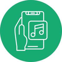Music Player Line Multi Circle Icon vector