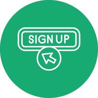 Sign Up Line Multi Circle Icon vector