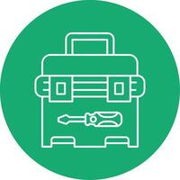 Tool Box Line Multi Circle Icon vector