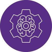 Brain Functions Line Multi Circle Icon vector