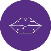 Dry Lips Line Multi Circle Icon vector