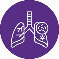 Lungs Germs Line Multi Circle Icon vector