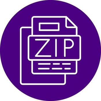 ZIP File Line Multi Circle Icon vector