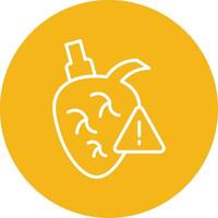 Heart Attack Line Multi Circle Icon vector