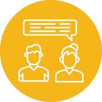 In Person Meeting Line Multi Circle Icon vector