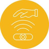Hand Sensor Line Multi Circle Icon vector