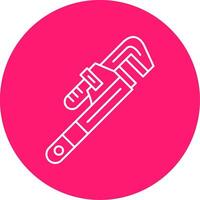 Pipe Wrench Line Multi Circle Icon vector