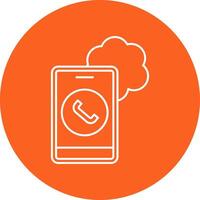 Cloud Based Calling Line Multi Circle Icon vector