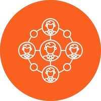 Remote Access Line Multi Circle Icon vector