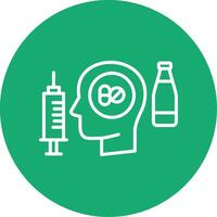 Addiction Line Multi Circle Icon vector