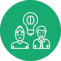 Team Idea Line Multi Circle Icon vector