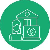 Work From Home Line Multi Circle Icon vector