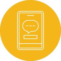 Phone Message Line Multi Circle Icon vector
