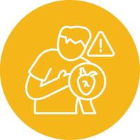 Heart Attack Line Multi Circle Icon vector