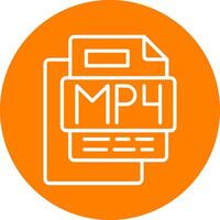 MP4 Music File Line Multi Circle Icon vector