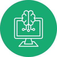 Artificial Intelligence Line Multi Circle Icon vector