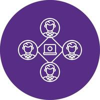 Remote Job Line Multi Circle Icon vector