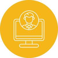 Freelancer Profile Line Multi Circle Icon vector