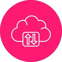 Cloud Service Line Multi Circle Icon vector