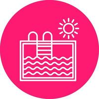 Swimming Pool Line Multi Circle Icon vector