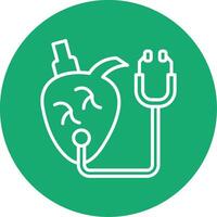 Heart Checkup Line Multi Circle Icon vector