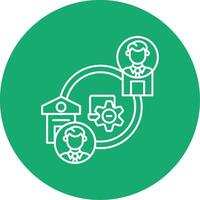 Hybrid Work Line Multi Circle Icon vector