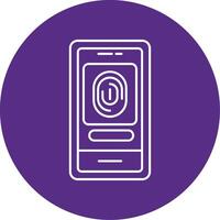 Fingerprint Scanner Line Multi Circle Icon vector