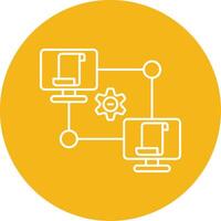 Data Remote Access Line Multi Circle Icon vector