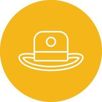 Cowboy Hat Line Multi Circle Icon vector