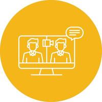 OnLine Multi Circle Conference Line Multi Circle Icon vector