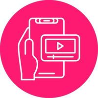 Videoplayer Line Multi Circle Icon vector