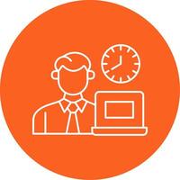 Office Working Hours Line Multi Circle Icon vector