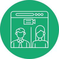 Web Conference Line Multi Circle Icon vector